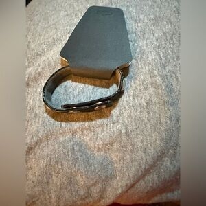 Black Leather Bracelet with Silver Clasp